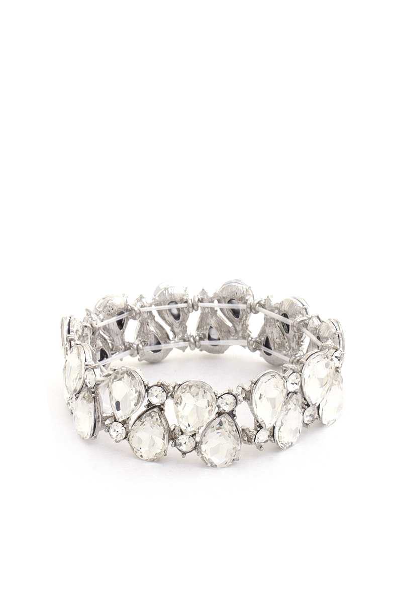 Teardrop Rhinestone Stretch Bracelet